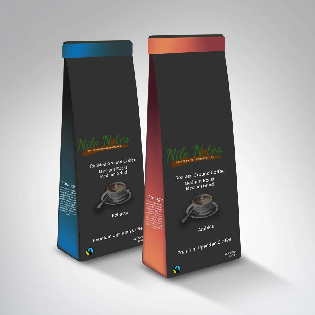 Nile Notes Arabica and Robusta roasted ground coffee packs, 250 g